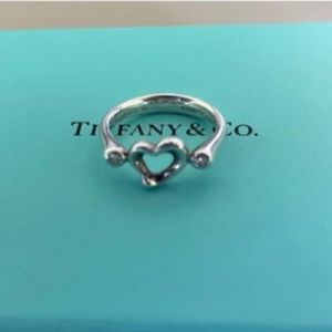 Tiffany & Co. open heart ring with 2 Diamonds